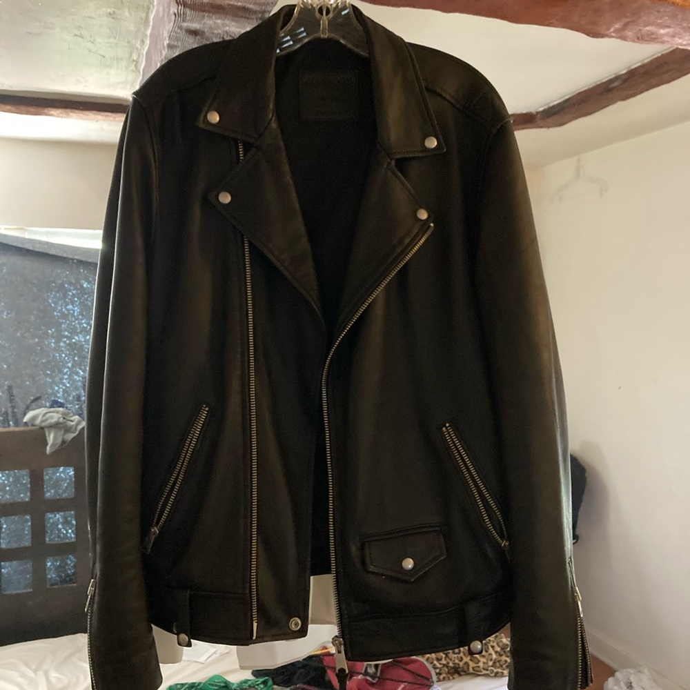 All saints leather biker jacket